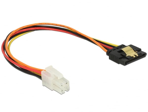Delock SATA 15-pin - 4-pin, 0.2 m, Orange (85519)
