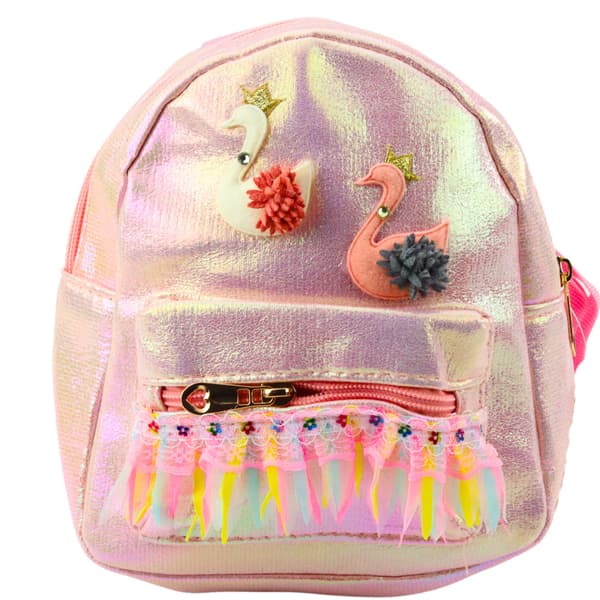 Barnryggsäck Svanar Spetsdekorationer Rosa 22cm 2.8L