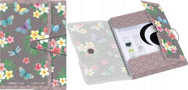 Tegnemappe A4 med elastik Ladylike Butterfly