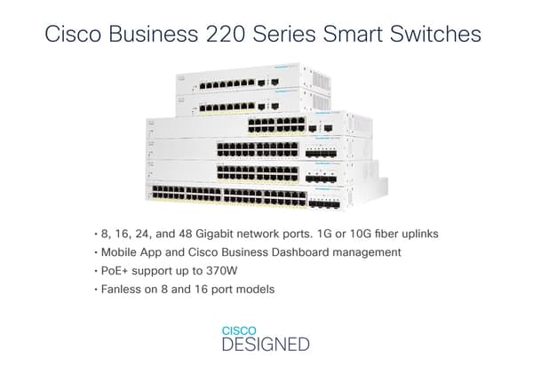 Cisco Cisco switch CBS220-24FP-4X, 24xGBE RJ45, 4x10GBE SFP+, PoE+, 382W - REFRESH