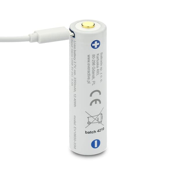 EverActive 18650 3500mAh mikro USB-batteri! BOKS