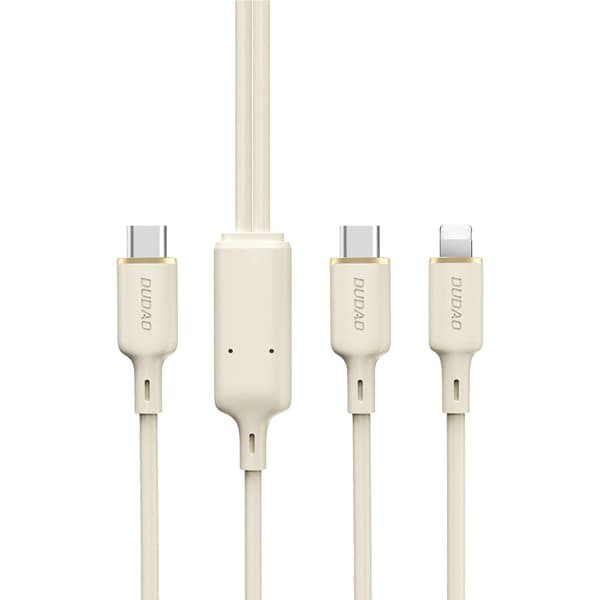 Dudao L7SF 2in1 Kaapeli USB-C - USB-C / Lightning 100W 1,2m - Beige