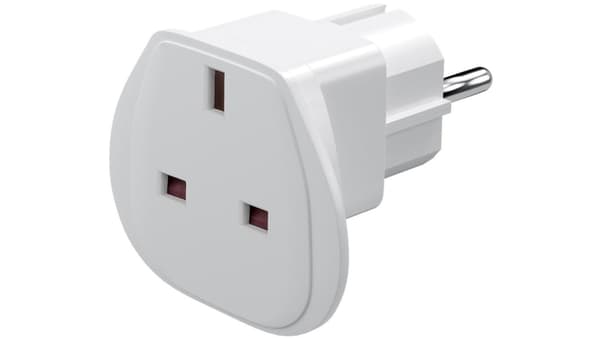 Techly-virtalähde UK/EU 13A, UK/BS - CEE 7/7 valkoinen (942709)