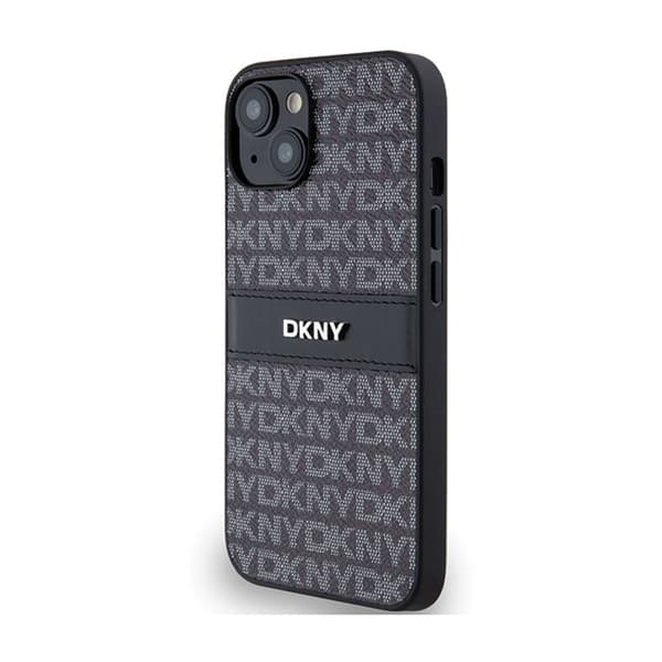 DKNY DKHCP15MPRTHSLK iPhone 15 Plus / 14 Plus 6.7\" sort/black hardcase Læder Mono Stripe & Metal Logo
