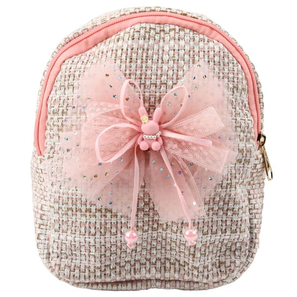 Barnryggsäck Flätad Rosett Kanin Rosa 21cm 2L