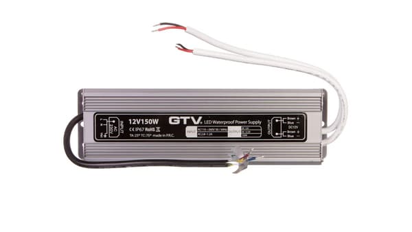Vedenpitävä led-muuntaja, 150W, IP 67, DC12V