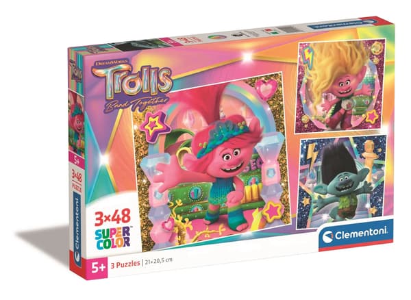 Palapeli 3x48 Super Color Trolls 3