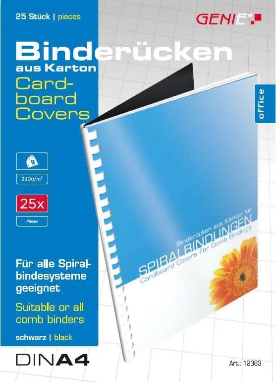 Genie GENIE Karton-Ruecken A4 sort 25 stk