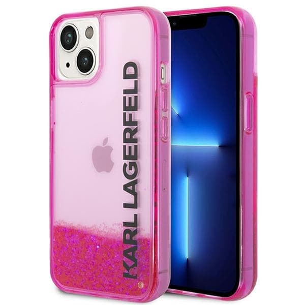 Karl Lagerfeld Liquid Glitter Elong Case til iPhone 14 Plus – Pink