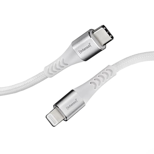 Intenso USB-kabel C315L Nylon 1,5m hvid USB-C / Lightning 60W