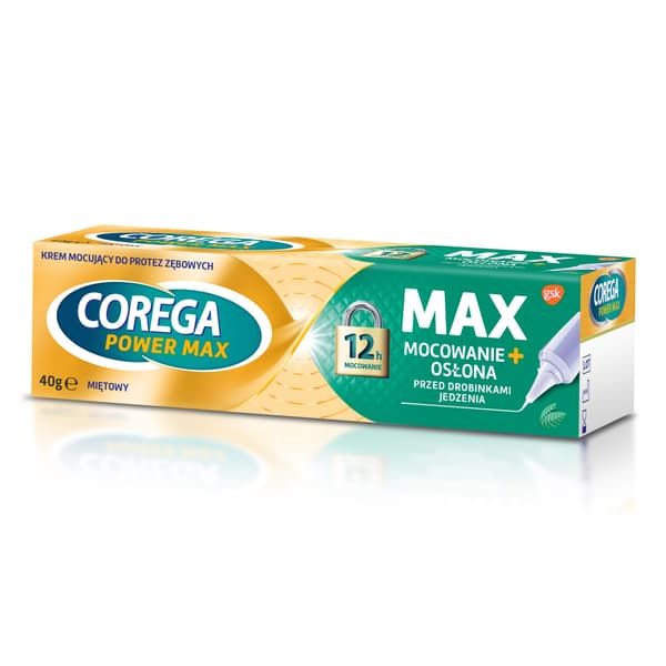 COREGA Power Max kiinnitysvoide hammasproteeseille Max kiinnitys+peitto - minttu 40g