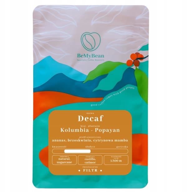 BeMyBean Decaf Colombia Popayan Filter Hela Kaffebönor 250 g