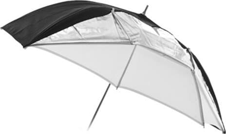 Massa Paraply 2i1 Sølv - Sort + Hvid/Diffuser 85cm