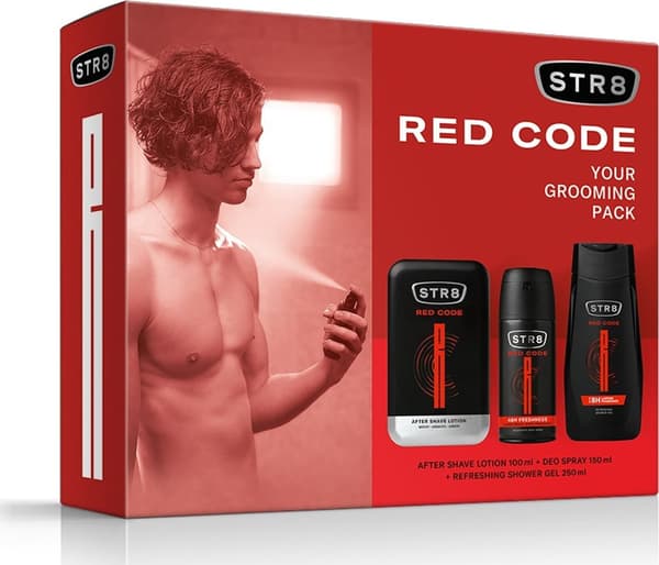 STR 8 lahjapakkaus Red Code (After Shave 100ml+Deosuihke 150ml+Suihkugeeli 250ml)