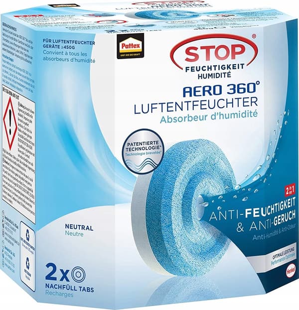 Indsatsflapper til Pattex AERO 360 graders affugter, 2x450g