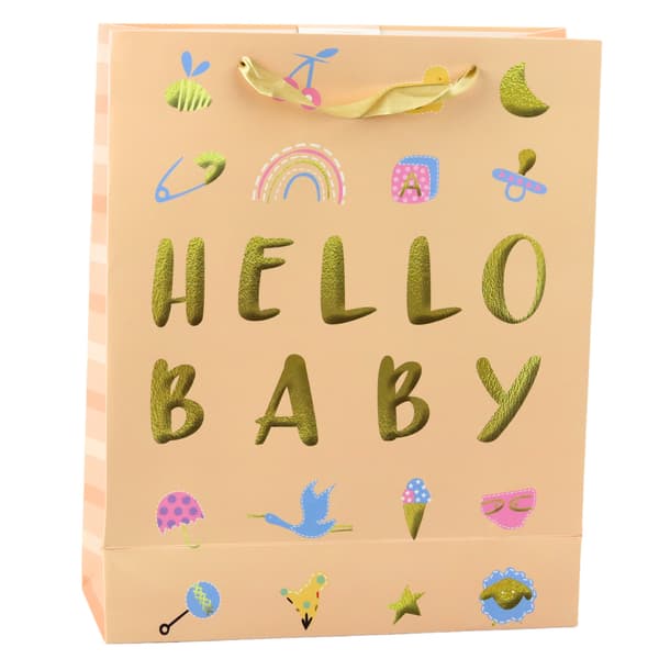 Hello Baby Presentpåse Persika 32 x 26 x 10cm