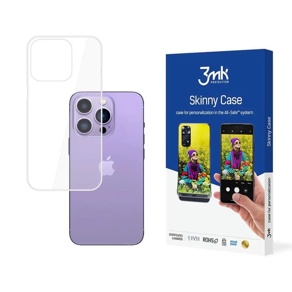 iPhone 14 Pro silikonfodral från 3mk Skinny Case-serien - transparent