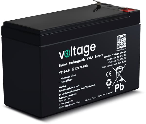 Batteri AGM Spænding 12V 7Ah VE12-7.0