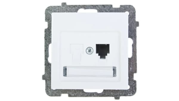 Ospel Enkel AS telefonuttag vit (GPT-1g/m/00)
