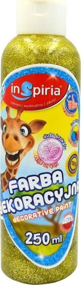 Koristemaali glitter keltainen 250ml