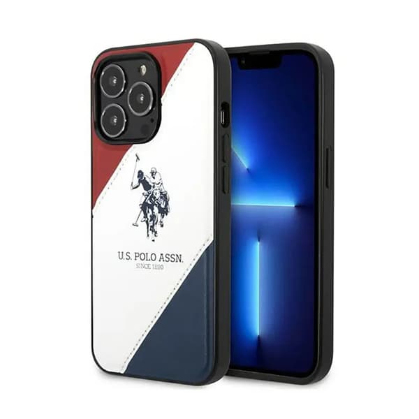 US Polo USHCP14LPSO3 iPhone 14 Pro 6,1\" vit/vit med trefärgad prägling