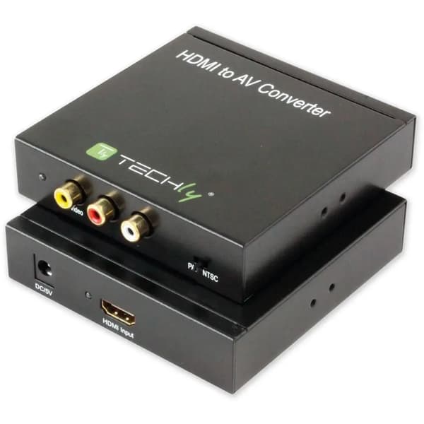 AV-sovitin Techly RCA (Cinch) x3 - HDMI musta (301672)