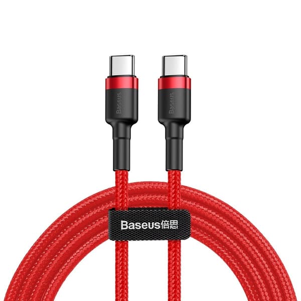 BASEUS-kabel Typ C till Typ C PD 3A 60W Cafule CATKLF-G09 1 m röd