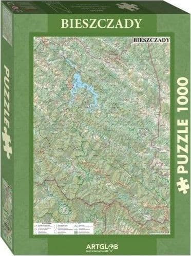 Palapeli 1000 - Bieszczadyn turistialueen kartta