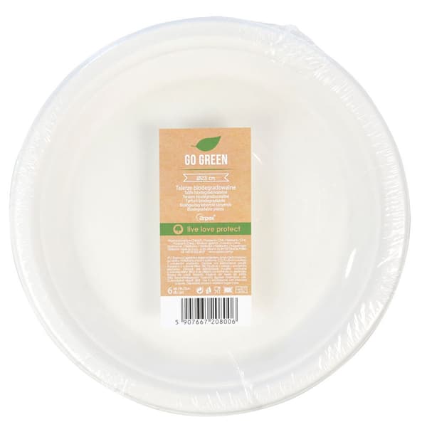 Engångstallrik Arpex sockerrör 23 cm sr. 230mm 6 st (KG8006)