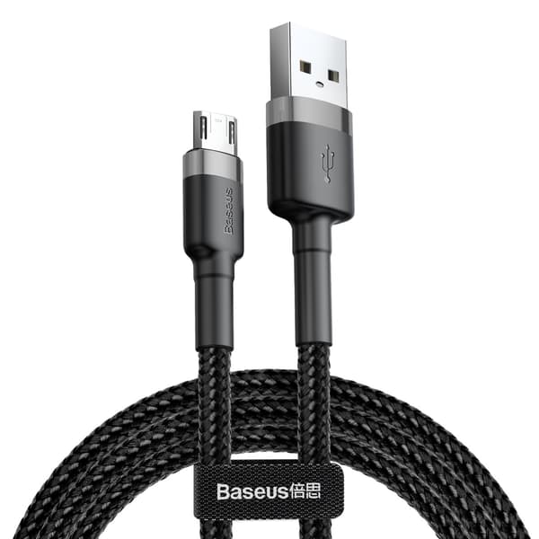 Baseus Micro USB Cafule Kabel 1.5A 2m Grå + Sort (CAMKLF-CG1)