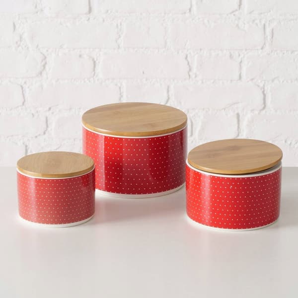 Boltze Keraamiset astiat bambukannella LILLY, 3 kpl