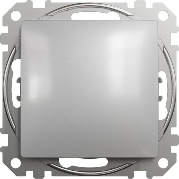 Schneider Electric, Sedna Design and Elements, 1-polig knapp, silveraluminium, SDD113111