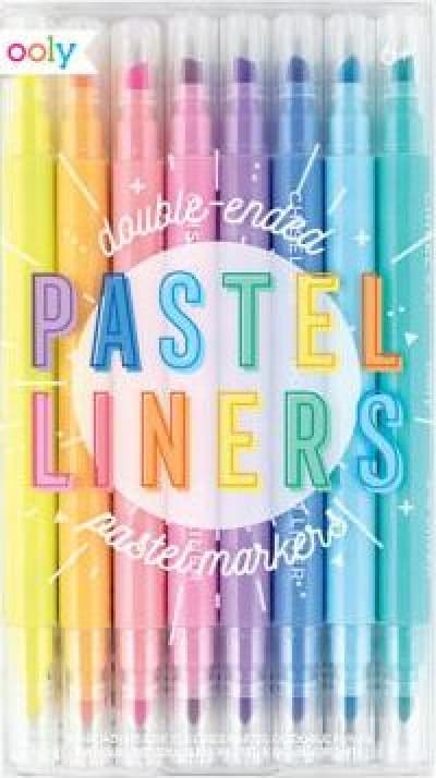 Pastel highlighters 8 dobbeltsidede tuschpenne
