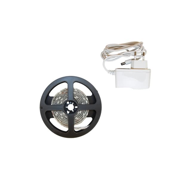 LED-STRIMMEL 3M +STRØMFORSYNING IP65 KOLDHVID
