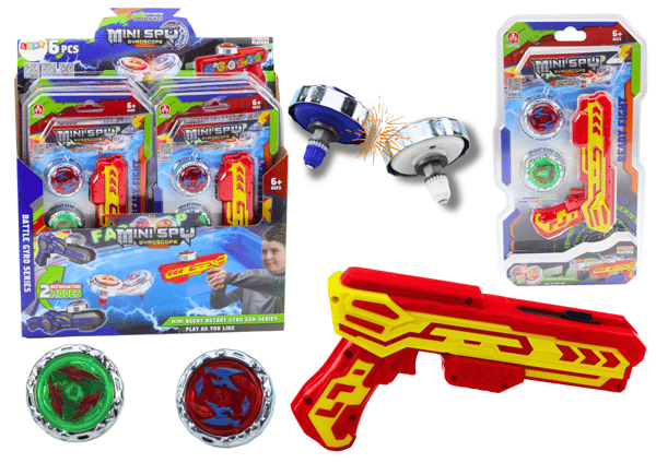 Set Pistol Launcher 2 Metallskivor Röda Lampor