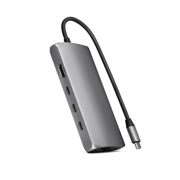 Satechi USB-C Multiport 8K adapter USB-C / USB-C, HDMI, 3xUSB-A 3.2 Gen 2 10Gbps, USB-A 3.2 Gen 1 5Gbps, SD/TF space gray