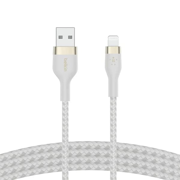 Belkin Flex Lightning/USB-A 2m mfi-certifierad, vit CAA010bt2MWH
