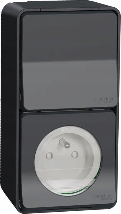 Mureva Style Trappestik +2P Stikkontakt+PE Antracit MUR36025