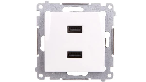 Kontakt-Simon Akkulaturi 2xUSB 2.1A 5V/DC valkoinen (DC2USB.01/11)