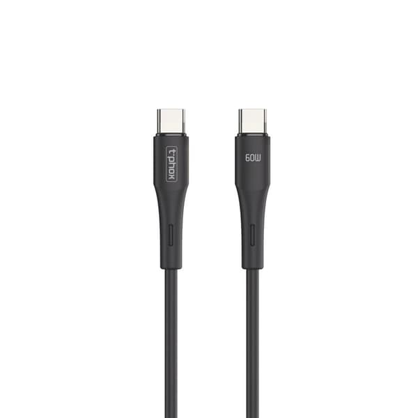 KAAPELI T-PHOX GENTLE USB-C/USB-C 60W 1M MUSTA