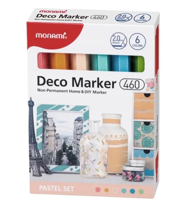 Akrylmarkører Deco Marker 6 farver pastel MONAMI