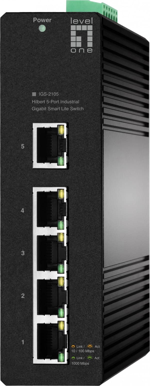 LevelOne IGS-2105 Netværksforbindelser Administreret L2 Gigabit Ethernet (10/100/1000) Sort