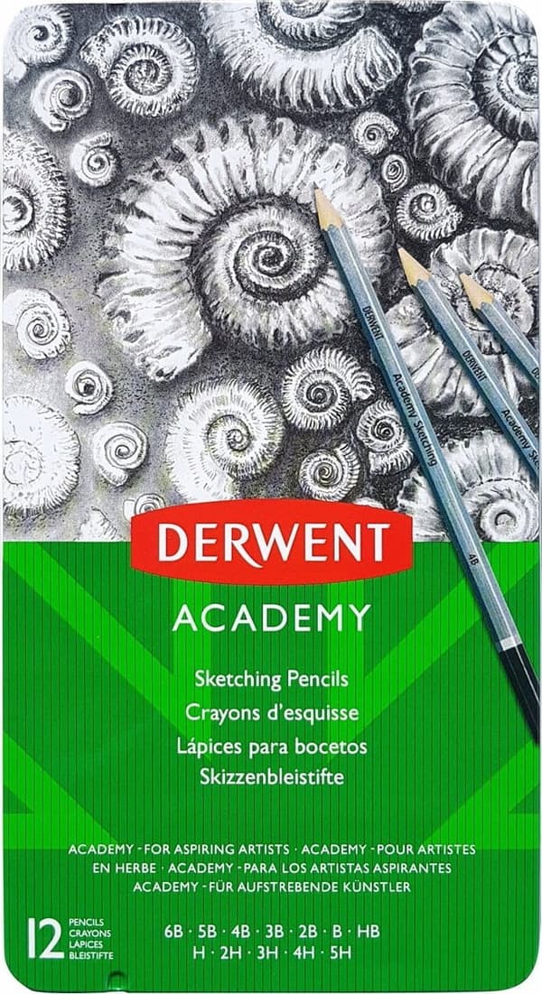 Graphite Derwent pud metal 12 (6B-5H)