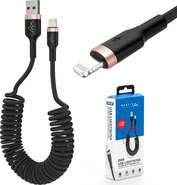 Kabel USB Typ A - USB Lightning 1,5m (spiral) MT129 Montis