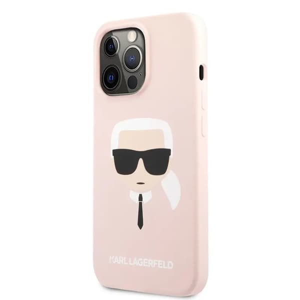 Original KARL LAGERFELD Hardcase KLHCP13LSLKHLP för iPhone 13 PRO (Silikon K. Head / rosa)
