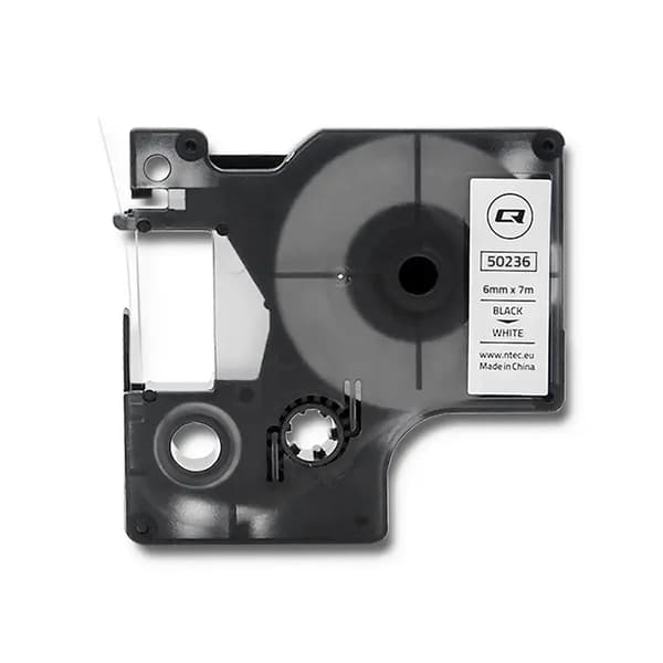 QOLTEC Tejp för DYMO D1 43613 6mm x 7m Vit/Svart övertryck