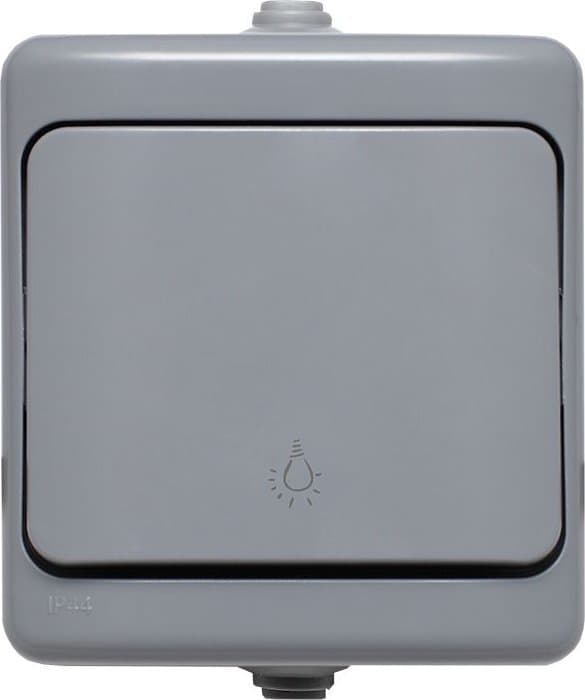 KOS BRYZA Lysknap IP54 10AX 250V grå 180003