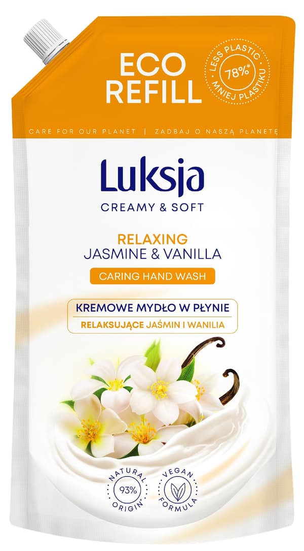 Luksja Creamy & Soft Afslappende Cremesæbe Jasmin og Vanilje 900ml - lager