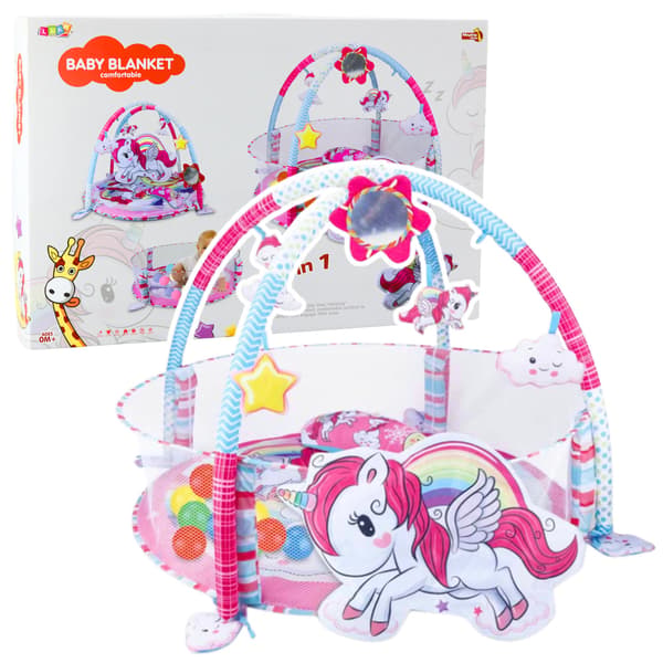 Baby Legetæppe Boldbassin 3i1 Enhjørning Pink