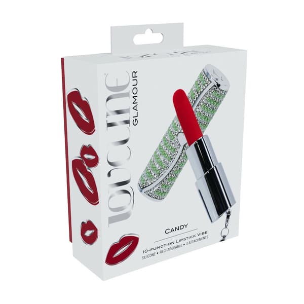 Loveline Candy Lipstick Intimate Massager Set Vihreä - 4 silikonilisäosaa